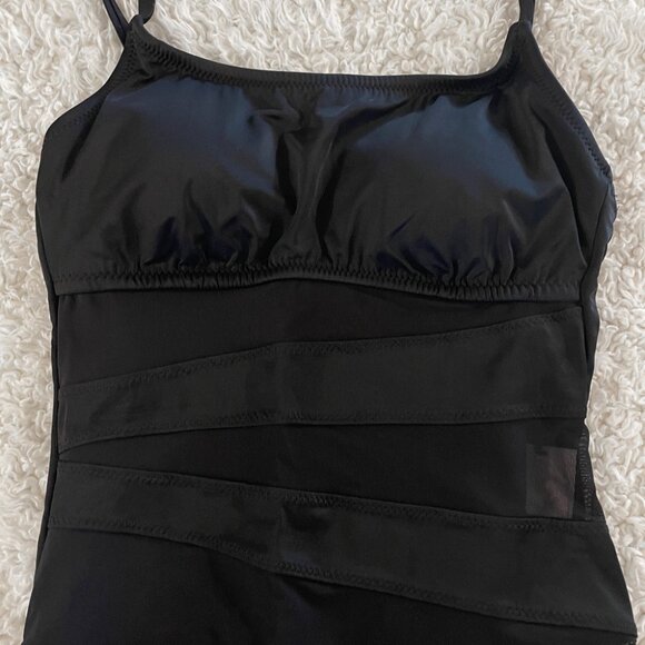 Shade & Shore™ Women's Black Mesh Front One Piece Swimsuit - Picture 5 of 7